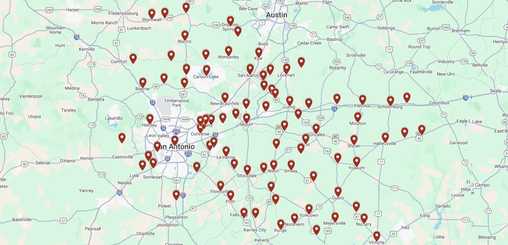 GVEC Service Area Map